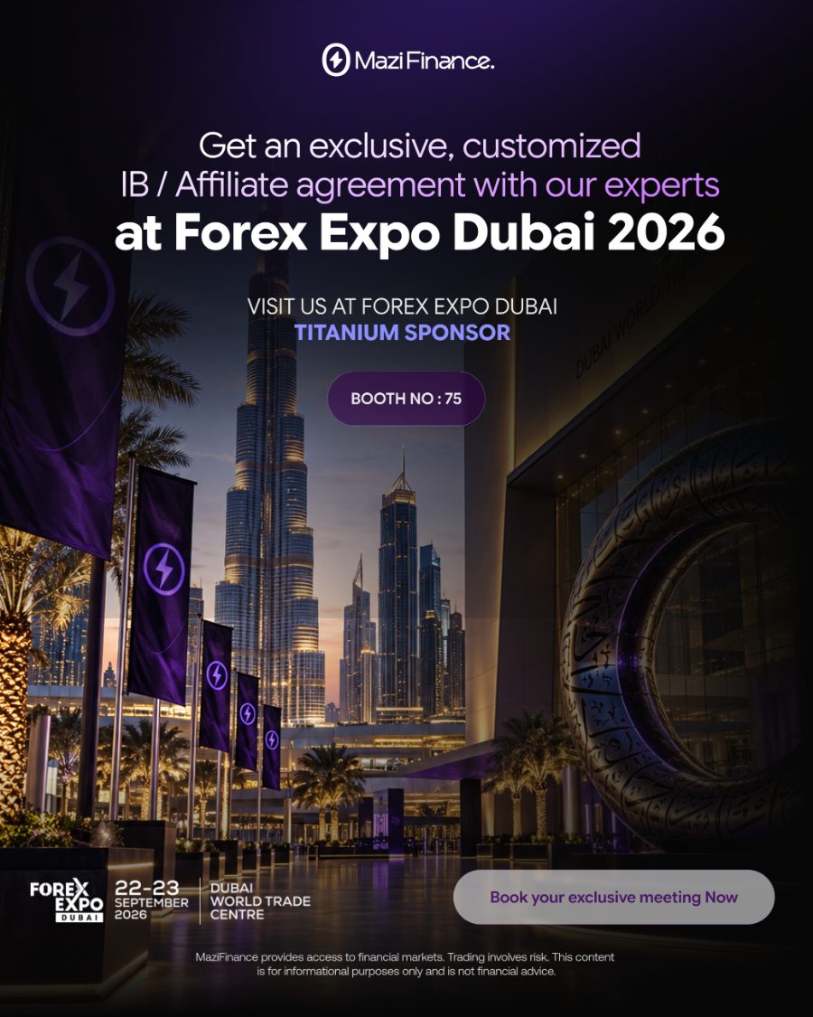 MaziFinance Forex Expo Dubai 2026 campaign post