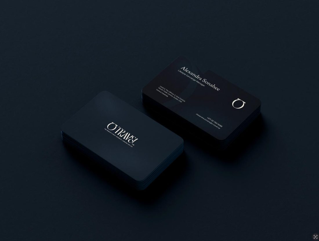 Otravel business cards, both sides
